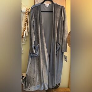 Lularoe Sarah duster, crushed velour, size medium NWT-original owner
